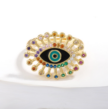 Load image into Gallery viewer, Crystal Evil Eye Rings