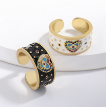 Load image into Gallery viewer, Crystal Evil Eye Rings