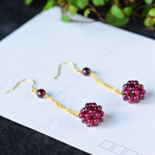 Load image into Gallery viewer, Natural Garnet Stone Raspberry Earrings