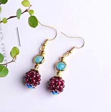 Load image into Gallery viewer, Natural Garnet Stone Blackberry Earrings