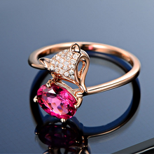 Load image into Gallery viewer, Pink Crystal Fox Ring