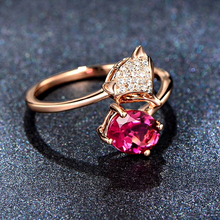 Load image into Gallery viewer, Pink Crystal Fox Ring