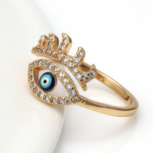 Load image into Gallery viewer, Crystal Blue Evil Eye Ring