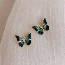 Load image into Gallery viewer, Butterfly Emerald Green Earrings