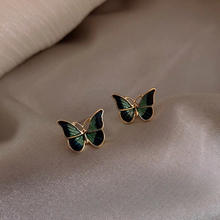Load image into Gallery viewer, Butterfly Emerald Green Earrings