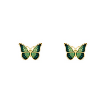 Load image into Gallery viewer, Butterfly Emerald Green Earrings