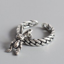 Load image into Gallery viewer, Silver Rabbit Charm Ring