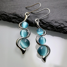 Load image into Gallery viewer, Blue Moonstone Drop Earrings