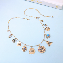 Load image into Gallery viewer, Gold Evil Eye Statement Necklace