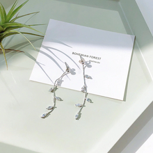Load image into Gallery viewer, Crystal Leaf Earrings
