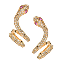 Load image into Gallery viewer, Crystal Snake Earrings
