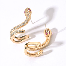 Load image into Gallery viewer, Crystal Snake Earrings