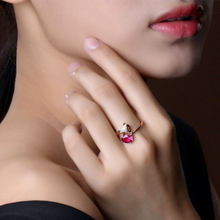 Load image into Gallery viewer, Pink Crystal Fox Ring