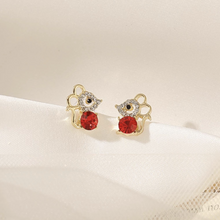 Load image into Gallery viewer, Crystal Red Mouse Earrings