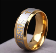 Load image into Gallery viewer, Gold Jesus Ring