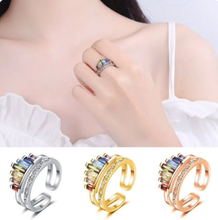 Load image into Gallery viewer, Adjustable Rainbow Crown Ring