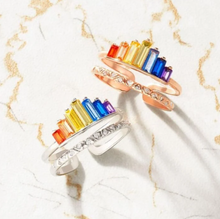 Load image into Gallery viewer, Adjustable Rainbow Crown Ring