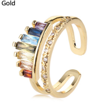 Load image into Gallery viewer, Adjustable Rainbow Crown Ring