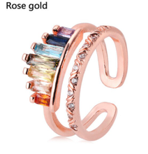 Load image into Gallery viewer, Adjustable Rainbow Crown Ring