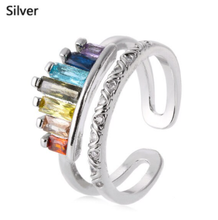 Load image into Gallery viewer, Adjustable Rainbow Crown Ring