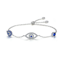 Load image into Gallery viewer, Evil Eye Sterling Silver Bracelet