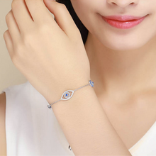 Load image into Gallery viewer, Evil Eye Sterling Silver Bracelet