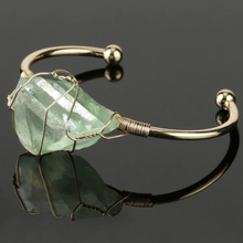 Load image into Gallery viewer, Natural Gemstone Gold Bangle