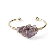 Load image into Gallery viewer, Amethyst Gemstone Copper Bangle