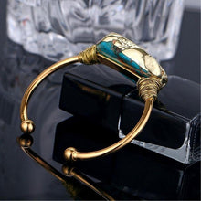 Load image into Gallery viewer, Natural Jasper Stone Copper Bangle
