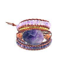 Load image into Gallery viewer, Amethyst Purple Crystal Wrap Bracelet