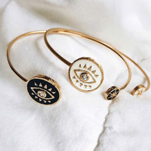 Load image into Gallery viewer, Evil Eye Open Bracelet