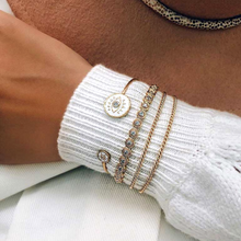 Load image into Gallery viewer, Evil Eye Open Bracelet