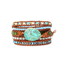 Load image into Gallery viewer, Protection Turquoise Stone Wrap Bracelet