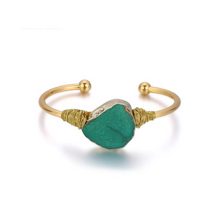 Load image into Gallery viewer, Natural Jasper Stone Copper Bangle