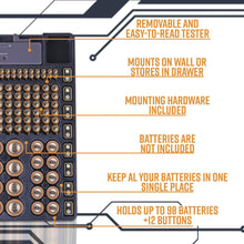 Load image into Gallery viewer, Battery Organizer With Energy Tester