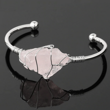 Load image into Gallery viewer, Rose Quartz Gemstone Copper Bangle