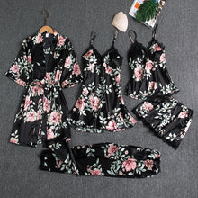 Load image into Gallery viewer, Blushy Silk 5 Piece Pajama Set