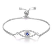 Load image into Gallery viewer, Blue Evil Eye Charm Bracelet