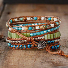 Load image into Gallery viewer, Protection Turquoise Stone Wrap Bracelet
