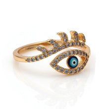 Load image into Gallery viewer, Crystal Blue Evil Eye Ring