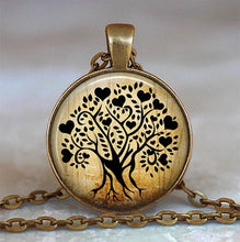 Load image into Gallery viewer, Tree of Life Glass Pendant Necklace