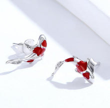 Load image into Gallery viewer, Red Koi 925 Sterling Silver Earrings
