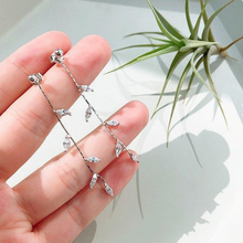 Load image into Gallery viewer, Crystal Leaf Earrings