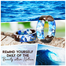 Load image into Gallery viewer, Calming Ocean Flower Ring