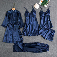 Load image into Gallery viewer, Blushy Silk 5 Piece Pajama Set