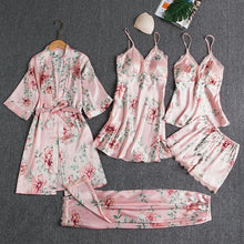 Load image into Gallery viewer, Mulberry Silk 5 Piece Pajama Set