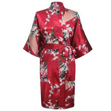 Load image into Gallery viewer, Rayon Robes Women Nightwear Flower Home Clothes Mulberry
