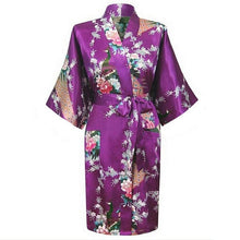 Load image into Gallery viewer, Rayon Robes Women Nightwear Flower Home Clothes Mulberry