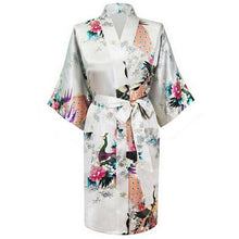 Load image into Gallery viewer, Rayon Robes Women Nightwear Flower Home Clothes Mulberry