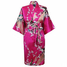 Load image into Gallery viewer, Rayon Robes Women Nightwear Flower Home Clothes Mulberry